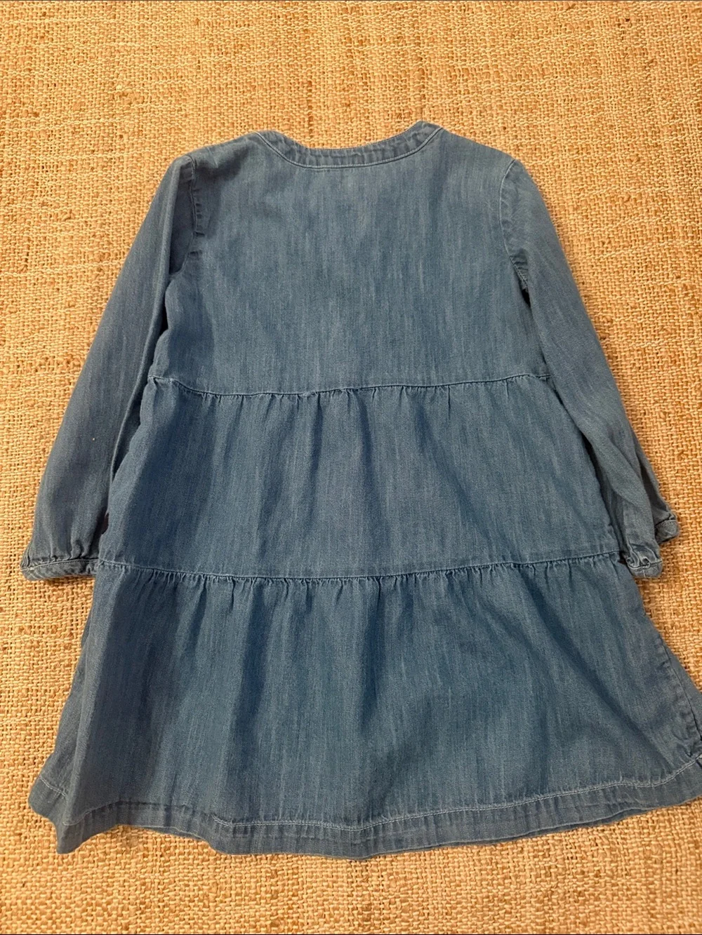 Primary Kids Chambray Popover Dress Long Sleeve 4T - Picture 6 of 6